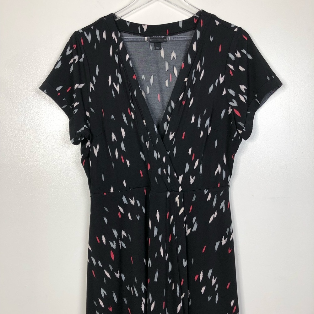 Torrid Ikat Print Tie Waist Faux Wrap Dress Sz 1 - Picture 4 of 8
